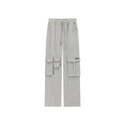 Pocket Elastic Waist Casual Pants