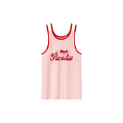 Back To Paradise Colorblocked Letter Printed Sleeveless T-Shirt