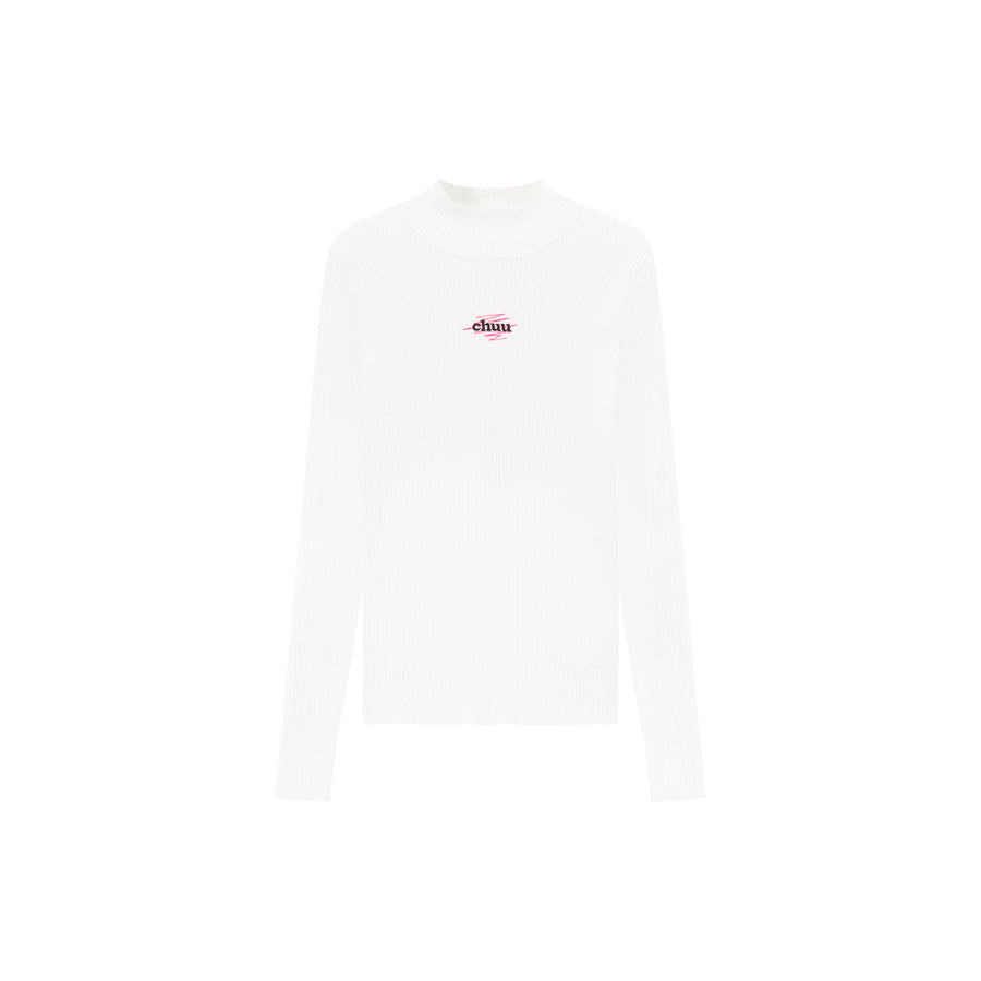 CHUU Logo Basic Ribbed Knit Top