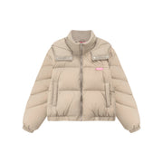 Colored Hooded Simple Padded Jacket