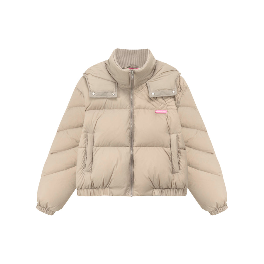 CHUU Colored Hooded Simple Padded Jacket