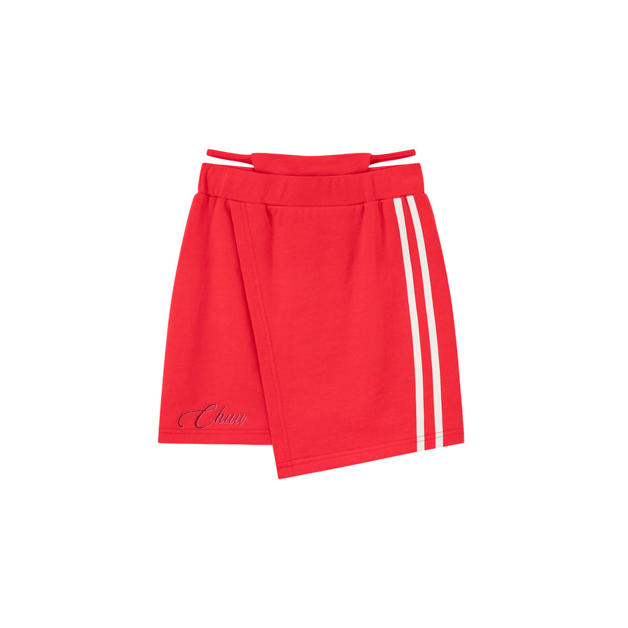 CHUU Waist String Slim Unbalanced Mini Skirt