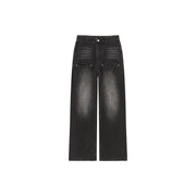 High Waist Loose Wide Leg Washed Wide Jeans