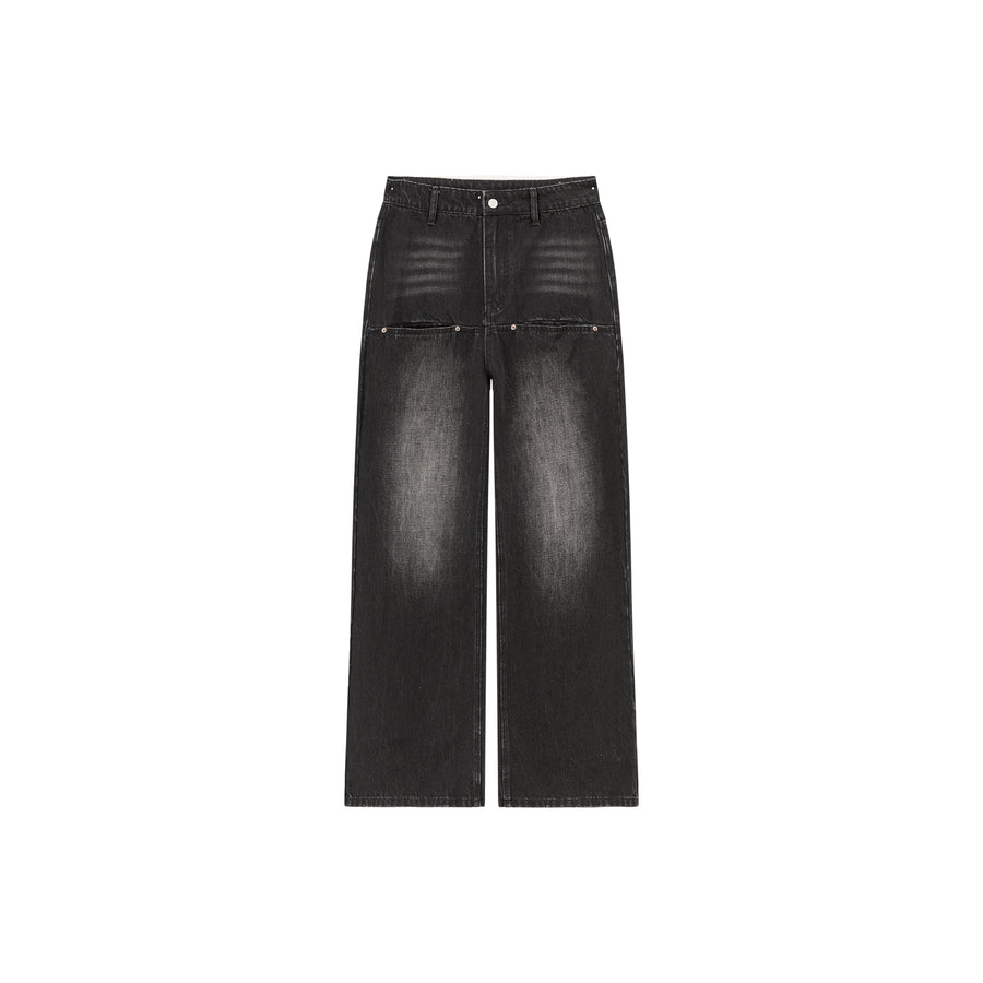 CHUU High Waist Loose Wide Leg Washed Wide Jeans