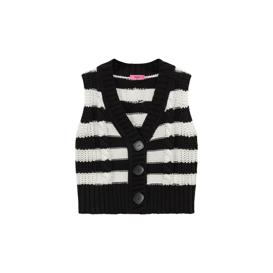 CHUU Big Button Knit Vest