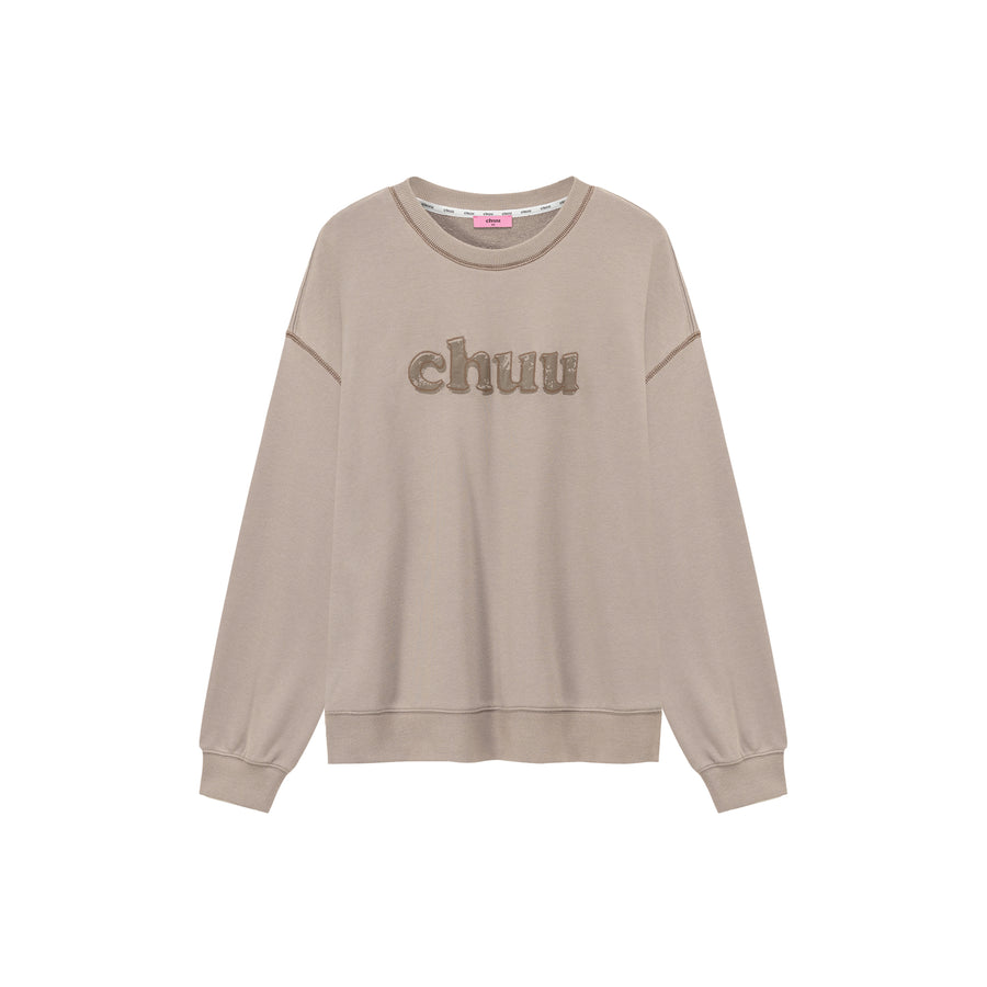 CHUU Color Logo Stitch Loose Fit Sweatshirt