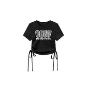 Size Doesnt Matter Side String Cropped T-Shirt