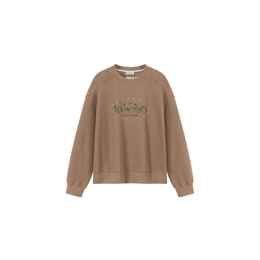 CHUU Color Embroidery Waffle Logo Sweatshirt