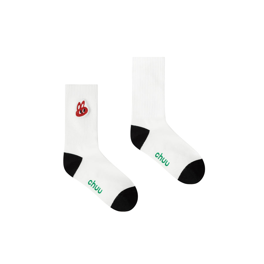 CHUU Rabbit Logo High Socks