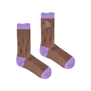 Distressed Embroidered Color High Socks