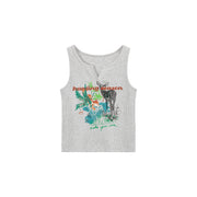 V Split Deer Character Sleeveless Top