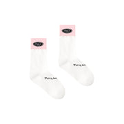 Chuu Lettering Color Band High Socks