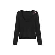 U Neck Basic Long Sleeve T-Shirt