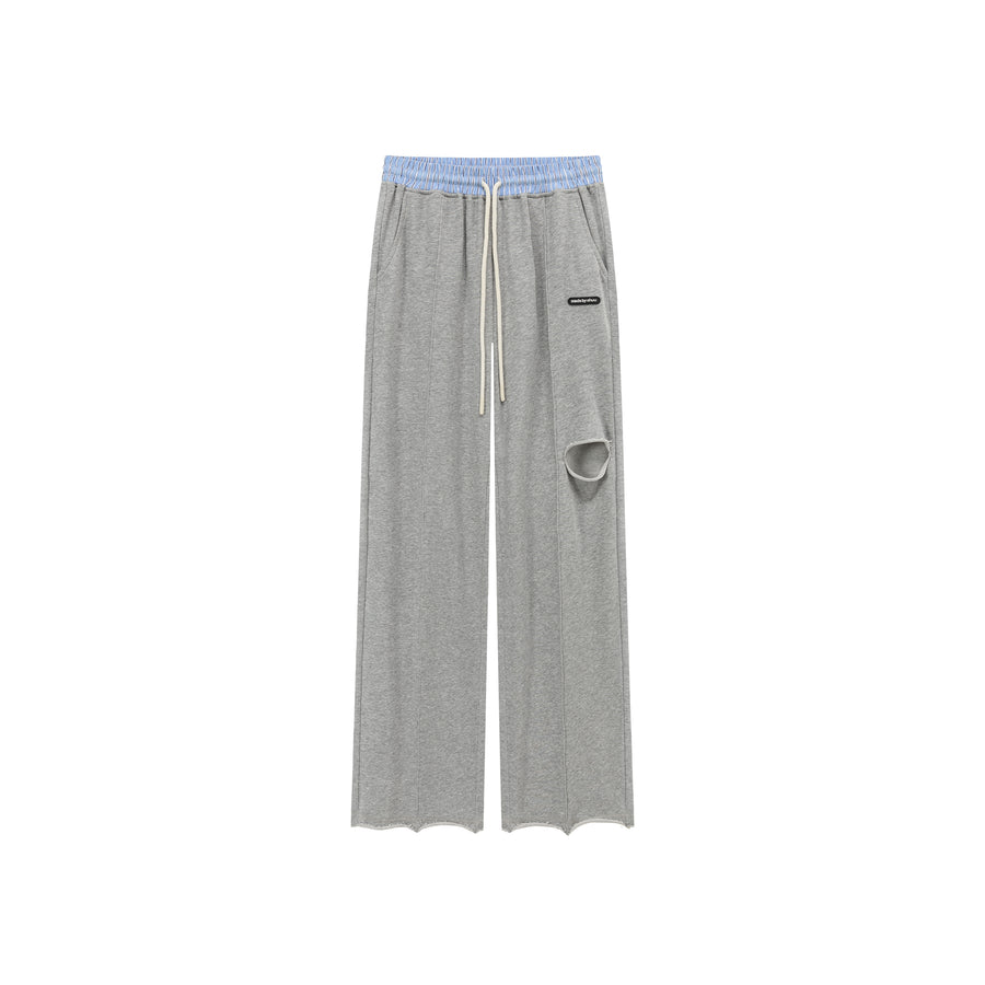 CHUU Slit Color Wide Sporty Casual Pants