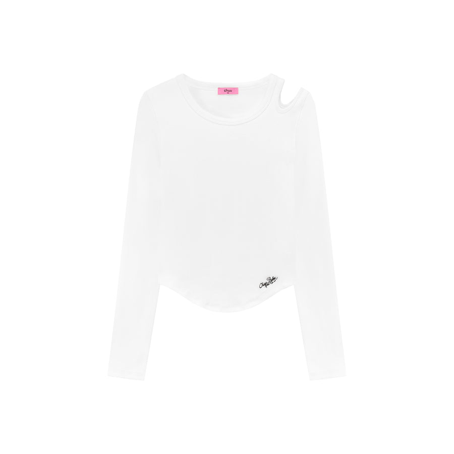 CHUU Shoulder Cut Out Simple T-Shirt