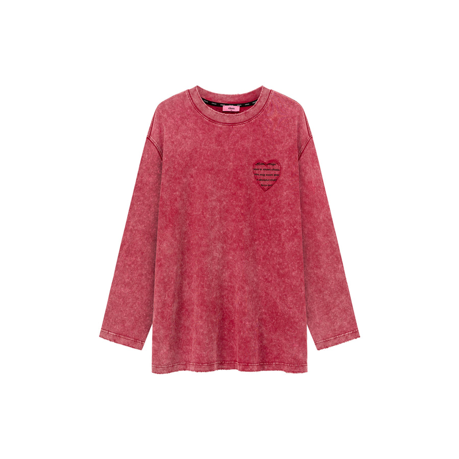 CHUU Printed Heart Boxy T-Shirt