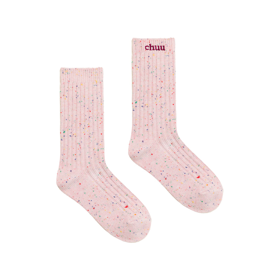 CHUU Colored Ribbed High Socks