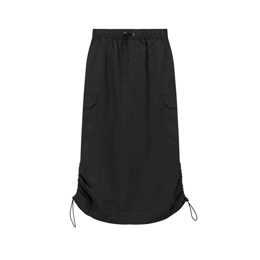 CHUU Elastic Waist String Shirring Skirt