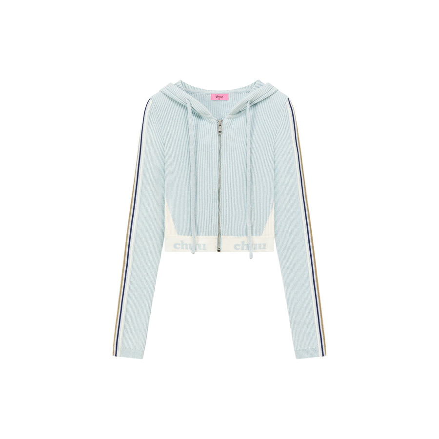 CHUU Hooded Crop Cardigan