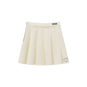 Heart Detail Pleated Mini Skirt