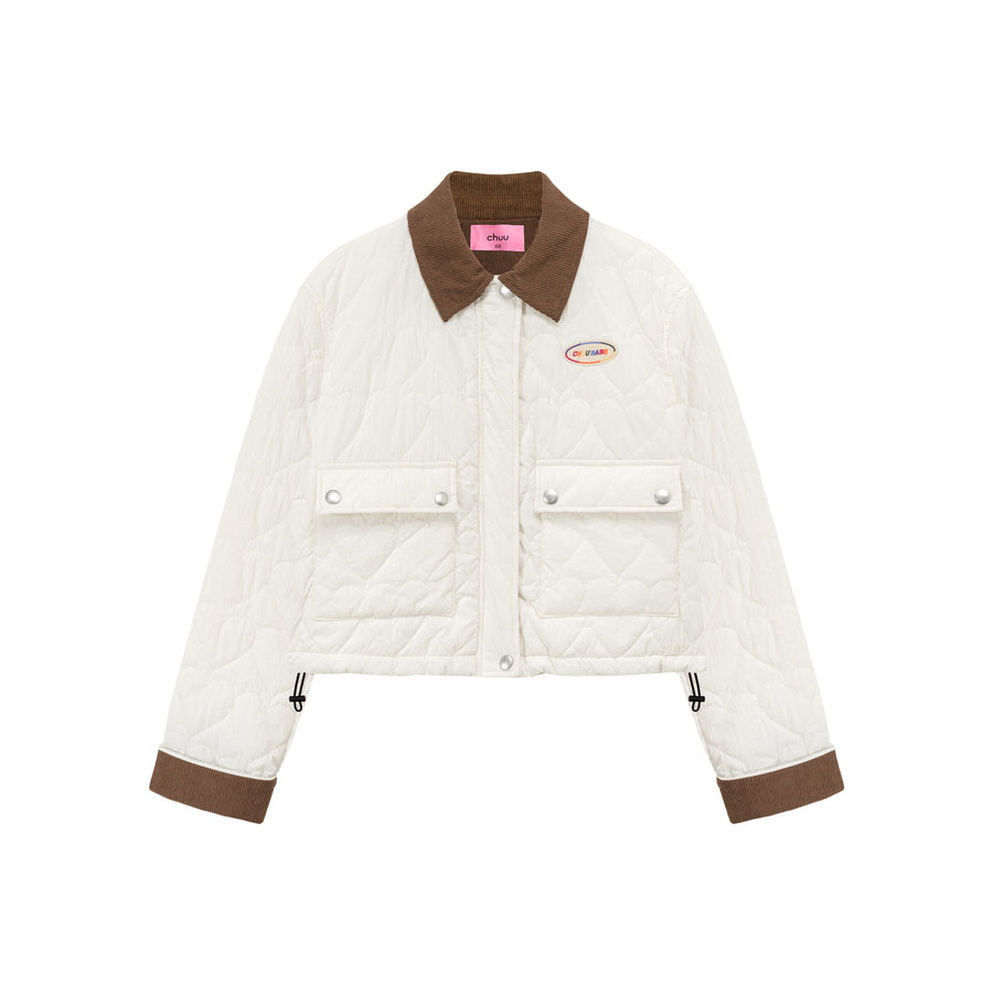 CHUU Color Heart Quilted Jacket