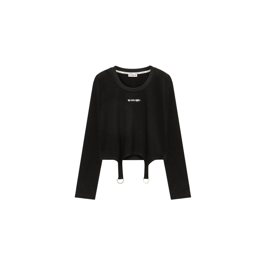 CHUU Simple Unbalanced Long Sleeve T-Shirt