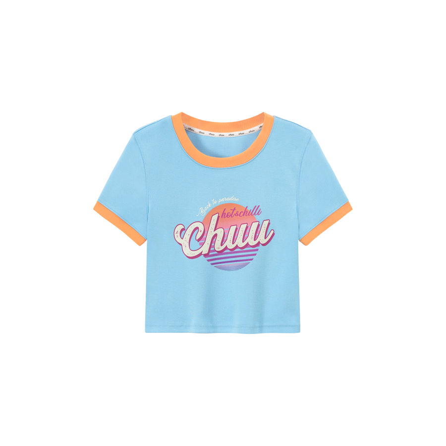 CHUU Color Combination Hot And Chill Line T-Shirt