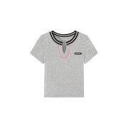 Open Collar Slim T-Shirt