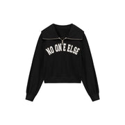 Logo Half Zip-Up High Neck Sweatshirt