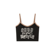 Chuu Size Doesnt Matter Printed Sleeveless Crop Top