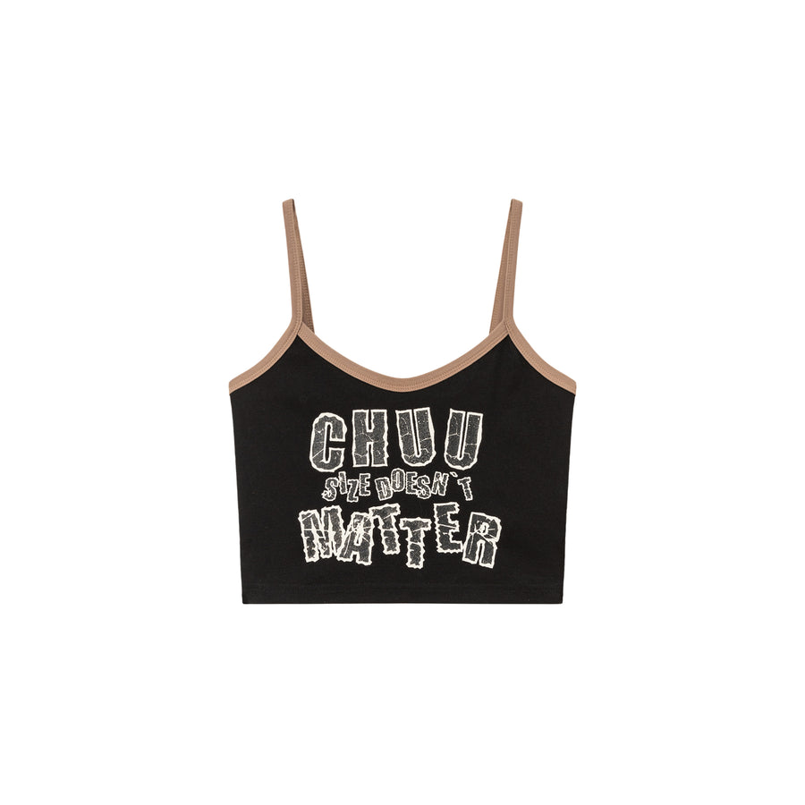 CHUU Chuu Size Doesnt Matter Printed Sleeveless Crop Top