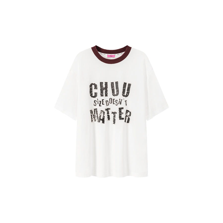 CHUU Chuu Size Doesnt Matter Boxy Cotton Short Sleeve T-Shirt