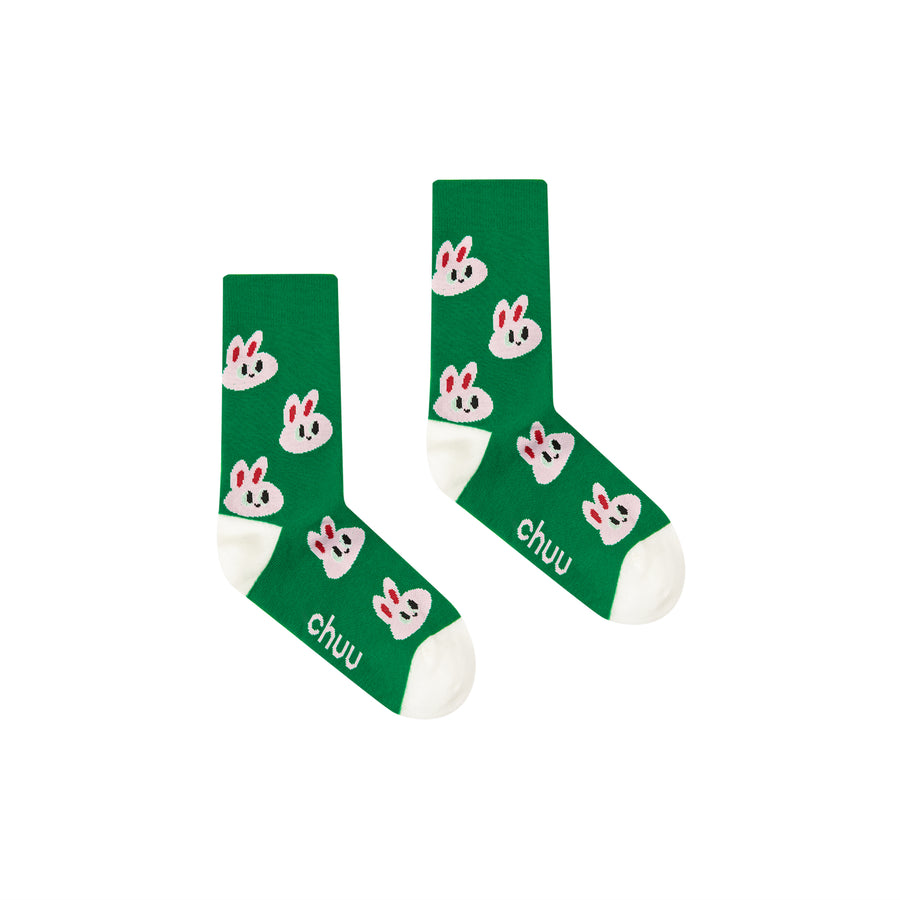 CHUU Colored Rabbit Printed High Socks