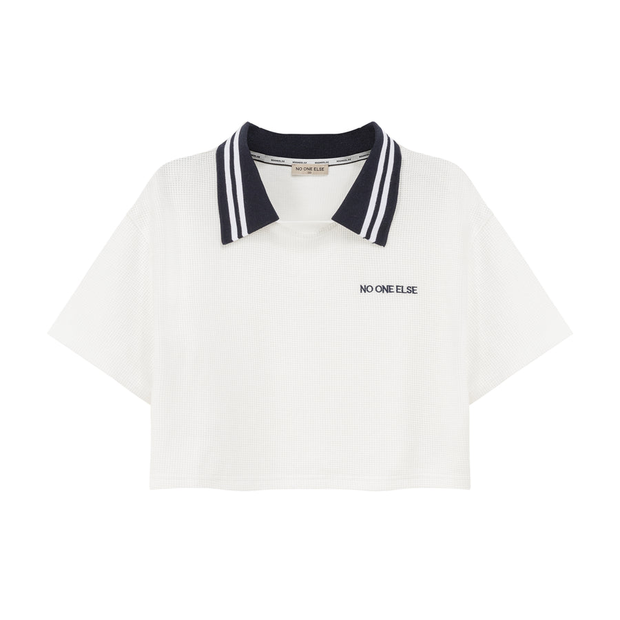 CHUU Colorblocked Collar T-Shirt