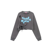 Logo Heart String Crop Sweatshirt