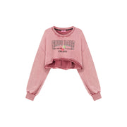 Size Doesnt Matter Cherry Crop Boxy Sweatshirt