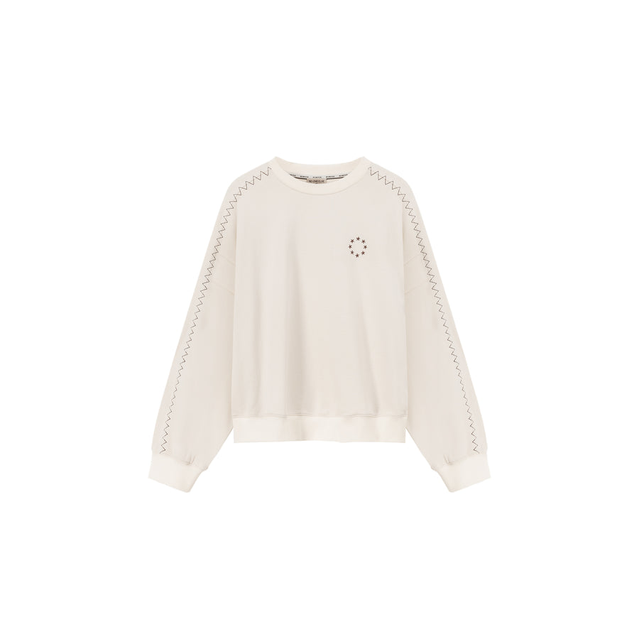 CHUU Star Embroidery Color Sweatshirt