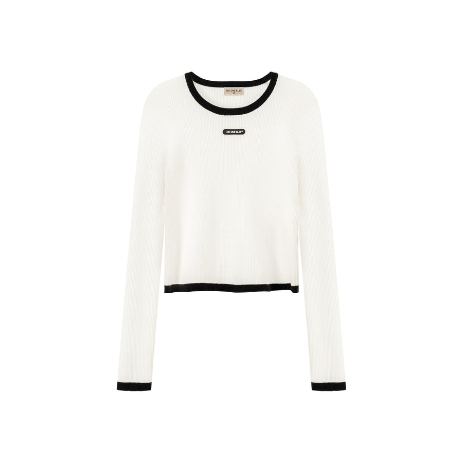 CHUU Line Color Scheme Knit Top