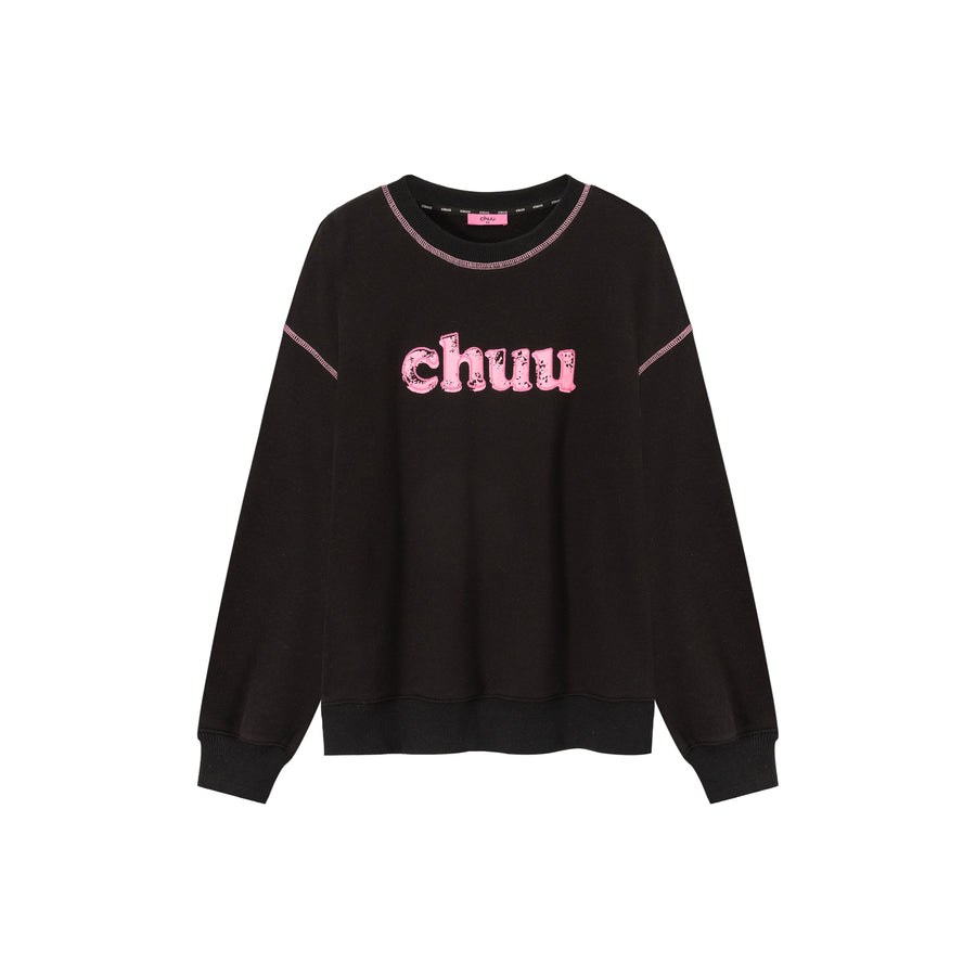 CHUU Color Logo Stitch Loose Fit Sweatshirt