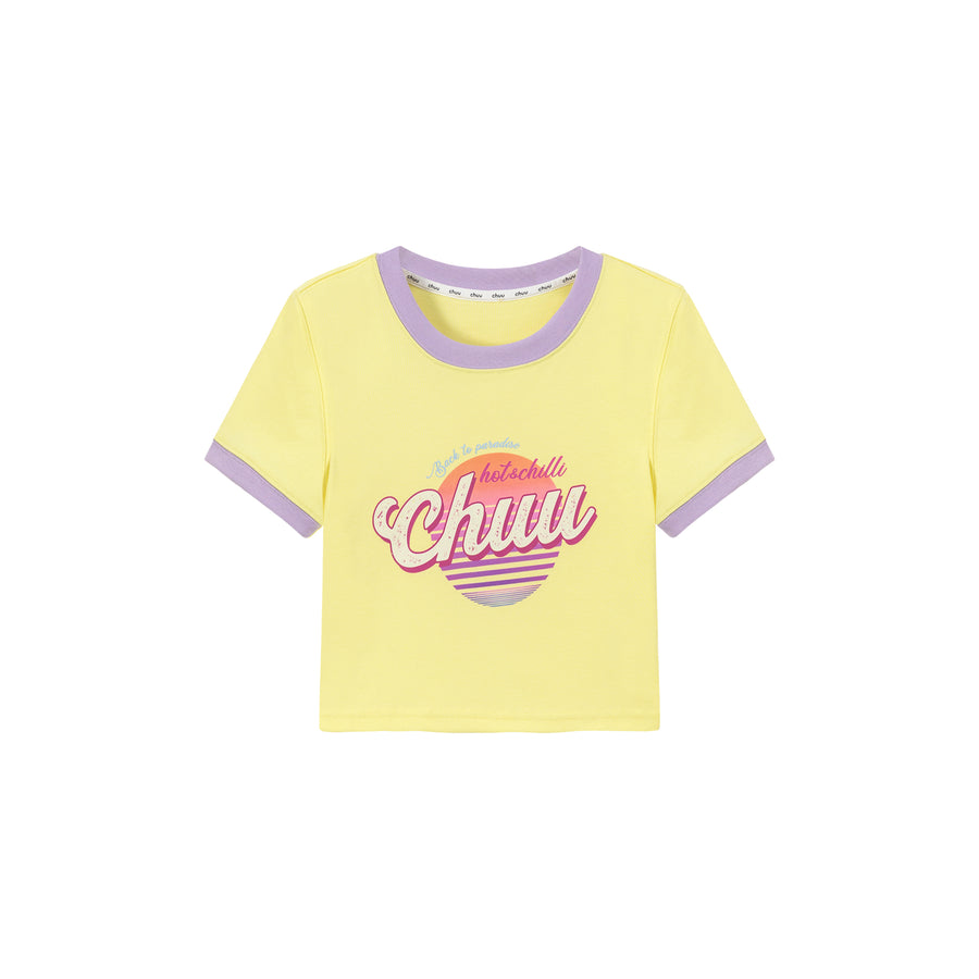 CHUU Color Combination Hot And Chill Line T-Shirt