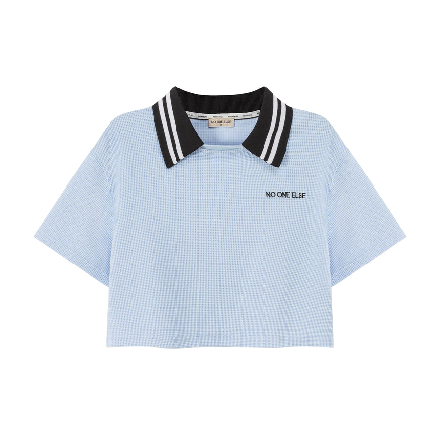 CHUU Colorblocked Collar T-Shirt