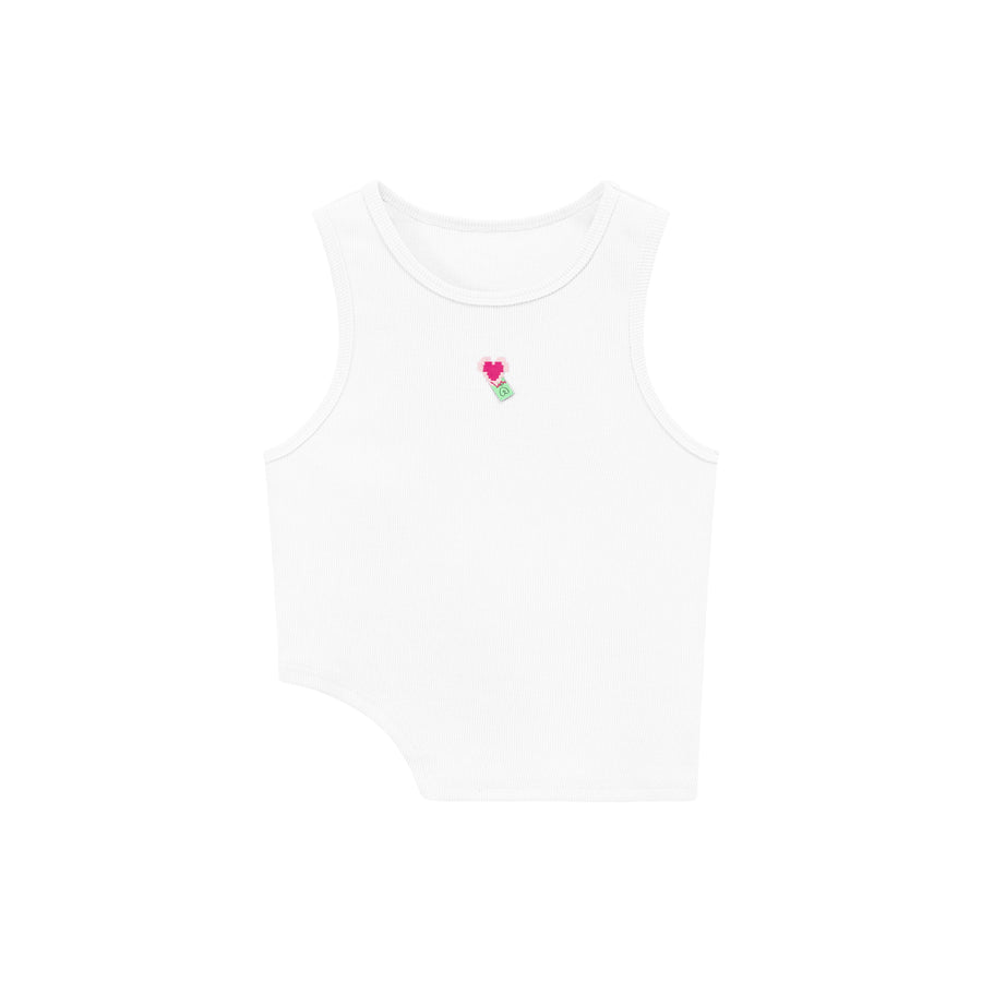 CHUU Pixel Heart Mini Logo Tank Top