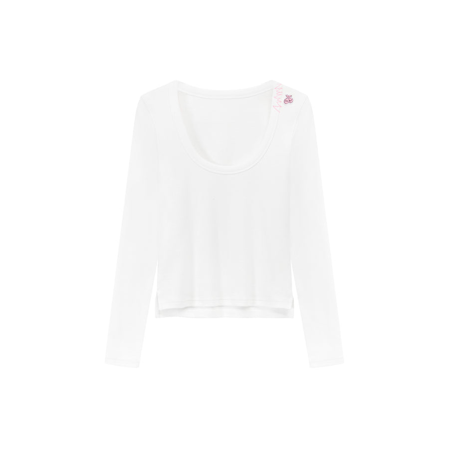 CHUU U Neck Basic Long Sleeve T-Shirt