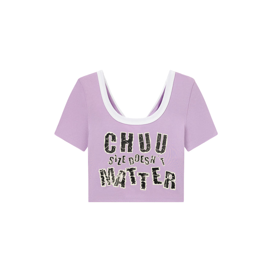 CHUU Chuu Size Doesnt Matter U-Neck Cropped T-Shirt