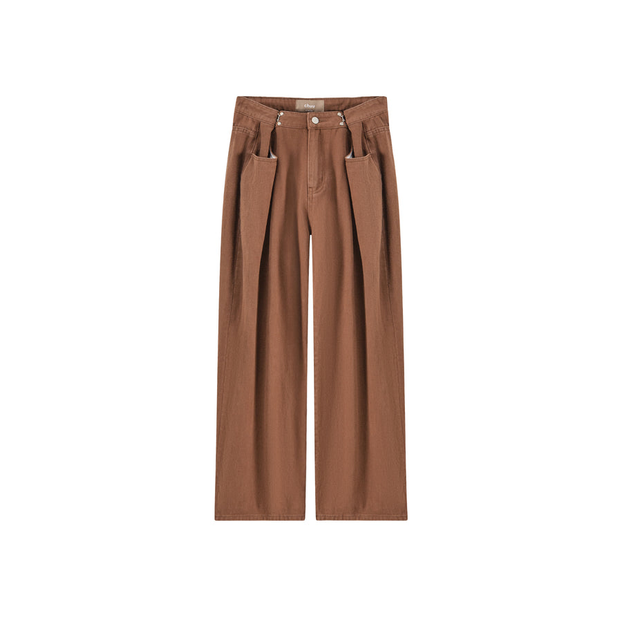 CHUU Summer Adjustable High Waist Wide Leg Pants