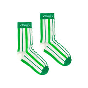 Logo Frilly Lined Ribbed High Socks