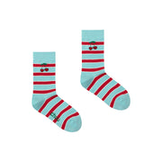 Cherry On Stripes Ankle Socks