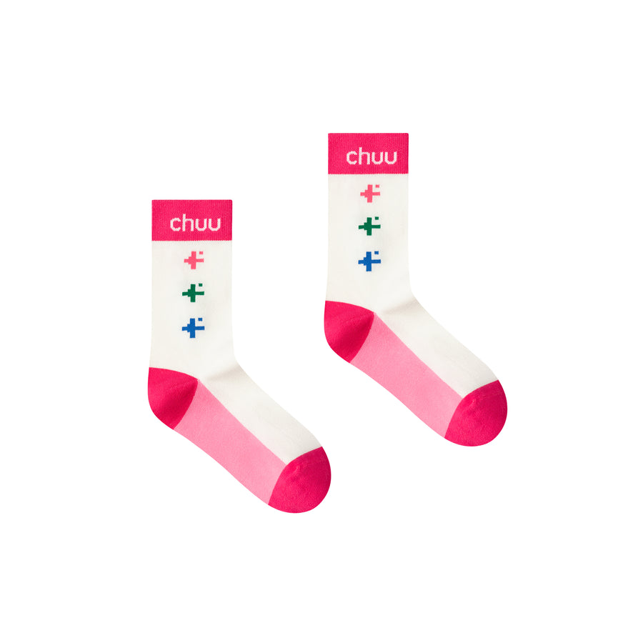 CHUU Colored Pixel High Socks