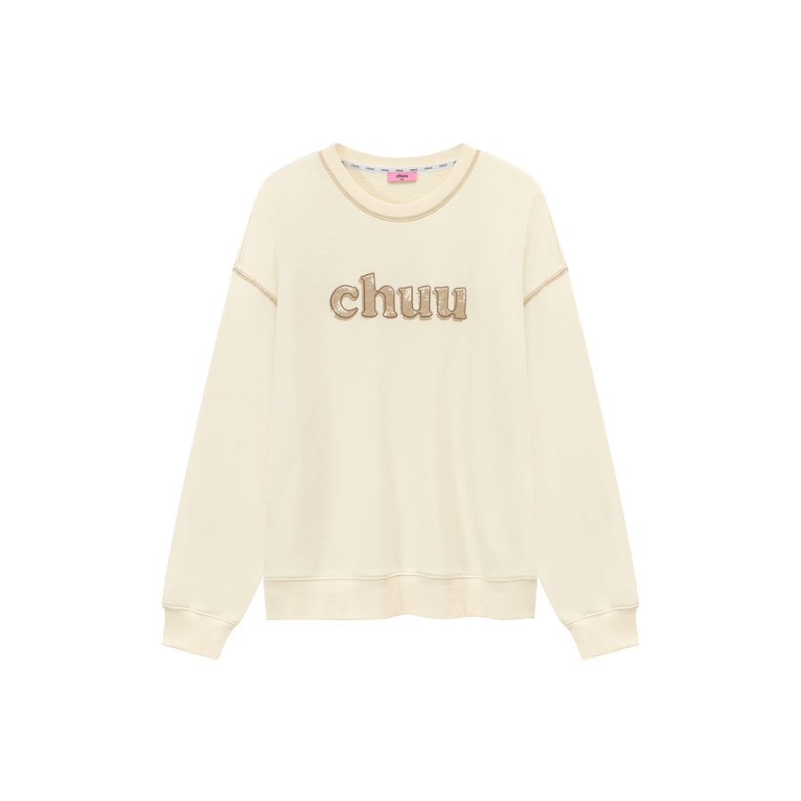 CHUU Color Logo Stitch Loose Fit Sweatshirt