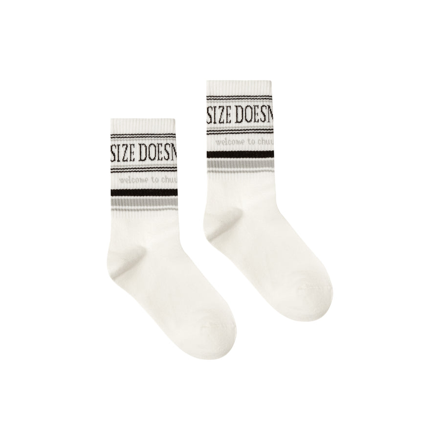 CHUU Size Doesnt Matter Lettering High Socks